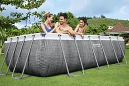 Piscine hors sol Piscine hors sol rectangle Power Steel 404 x 201 x 100 cm rotin gris Bestway 3