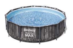 Piscine hors sol Piscine hors sol ronde 366 x 100 cm Steel Pro Max décor bois Bestway 3