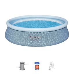 Piscine hors sol Piscine autoportante ronde 457 x 107 cm Fast Set décor géométrique Bestway 1