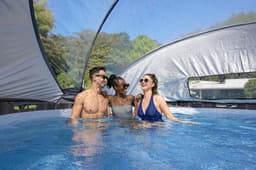 Piscine hors sol Piscine hors sol ronde Steel Pro Max™ 366 x 122 cm effet bois avec filtre à cartouche, auvent, échelle, bâche Bestway 3