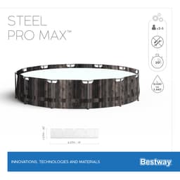 Piscine hors sol Piscine hors sol ronde Steel Pro Max 427 x 107 cm décor bois Bestway 8