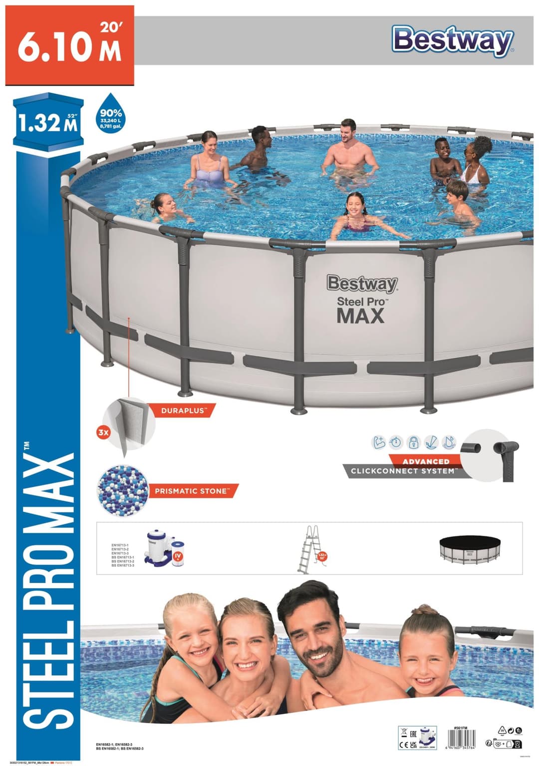 Piscine hors sol Piscine hors sol ronde Steel Pro Max 610 x 132 cm Bestway 5