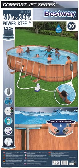 Piscine hors sol Piscine hors sol ovale 610 x 366 x 122 cm Power Steel Comfort Jet Series Bestway 6