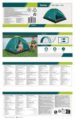 Camping et tente Tente de camping 2 places CoolDome 2 Bestway 145 x 205 x 100 cm Bestway 5