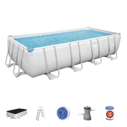 Piscine hors sol Piscine hors sol rectangle Power Steel 488 x 244 x 122 cm gris clair Bestway 1