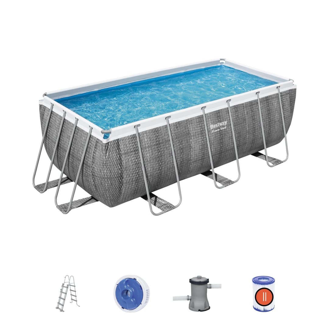 Piscine hors sol Piscine hors sol rectangulaire 412 x 201 x 122 cm Power Steel rotin Bestway 3