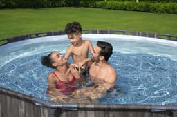 Piscine hors sol Piscine hors sol ronde 366 x 100 cm Steel Pro Max décor bois Bestway 5