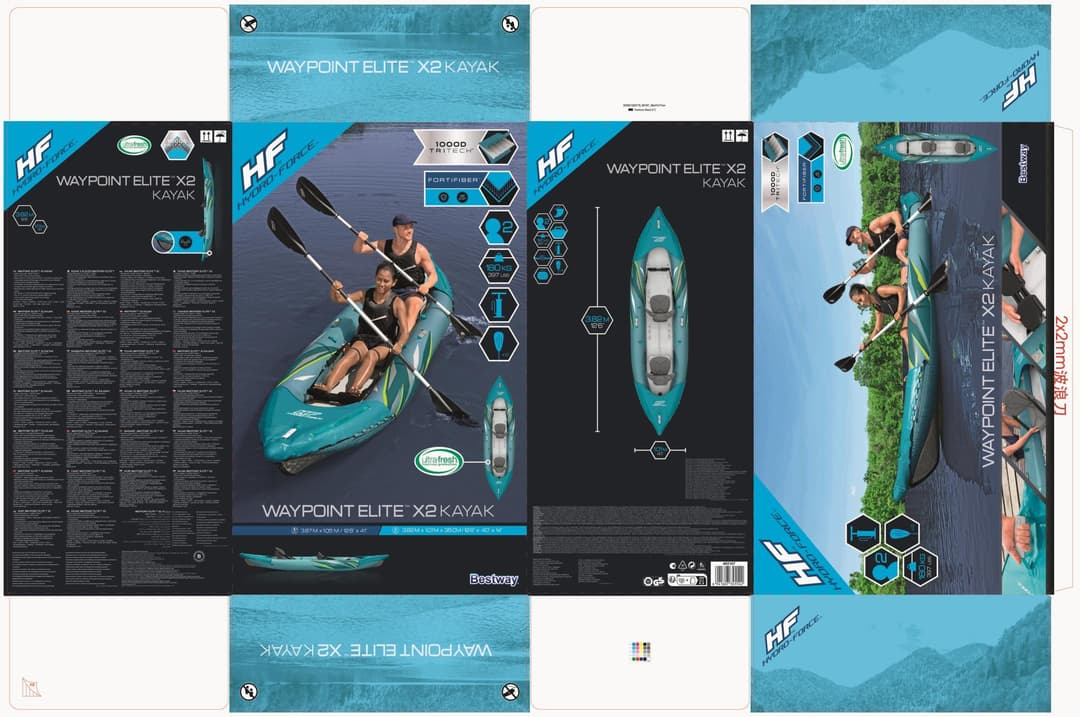 Bateaux, paddle et kayak Kayak gonflable 2 places Waypoint Elite X2 382 cm Bestway 4