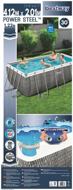 Piscine hors sol Piscine hors sol rectangulaire 412 x 201 x 122 cm Power Steel rotin Bestway 8