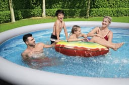 Piscine hors sol Piscine autoportante Fast Set ronde 457x107cm rotin gris - accessoires Bestway 3