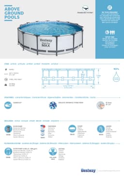 Piscine hors sol Piscine hors sol ronde Steel Pro Max 427 x 107 cm Bestway 7
