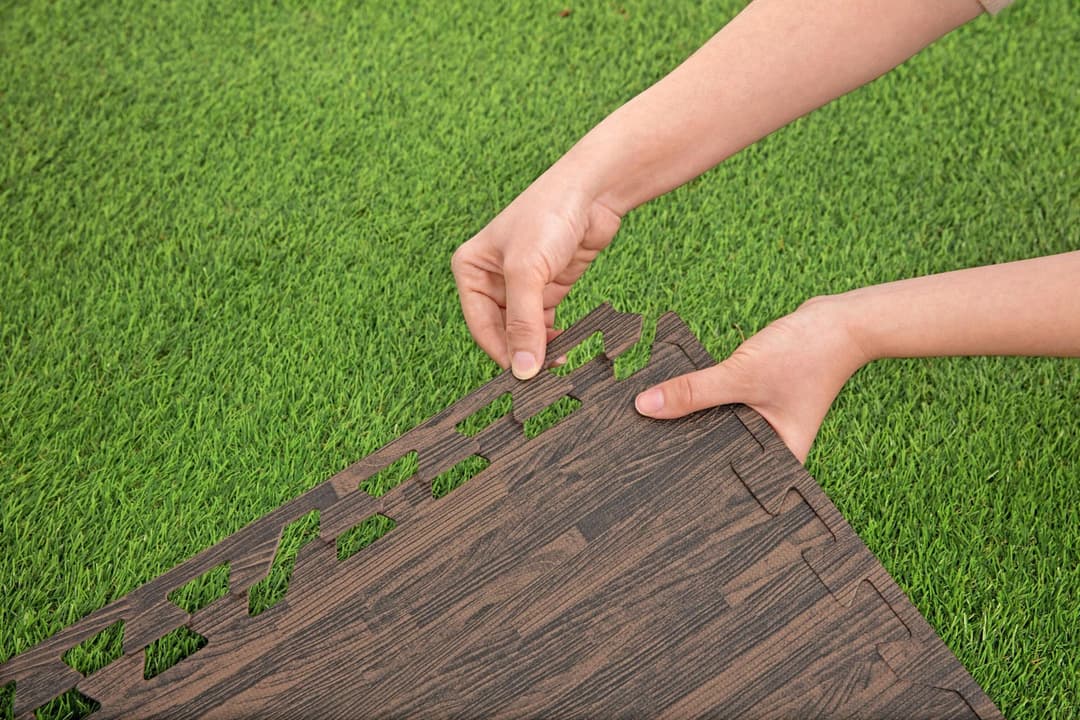 Accessoires Piscine Tapis de sol décor bois pour piscine et spa 12 pièces 50 x 50 cm Bestway 5