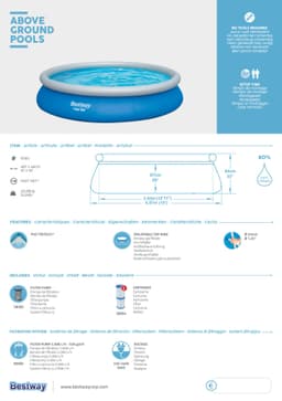 Piscine hors sol Piscine autoportante Fast Set 457 x 84 cm bleue Bestway 7