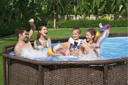 Piscine hors sol Piscine hors sol ovale Power Steel Swim Vista rotin 427 x 250 x 100cm Bestway 7