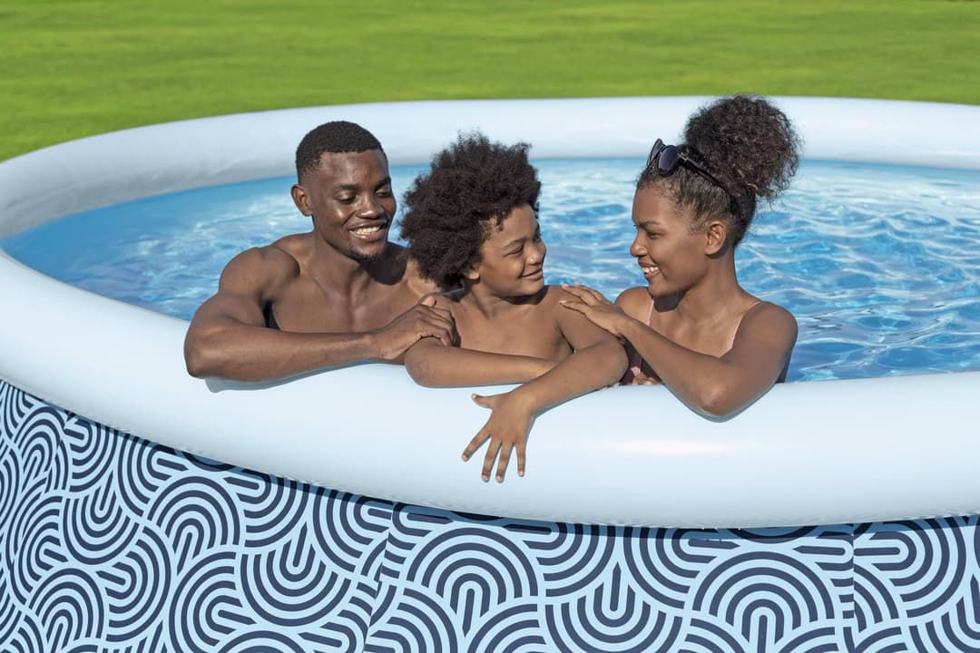 Piscine hors sol Piscine autoportante ronde 457 x 107 cm Fast Set décor géométrique Bestway 4