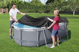 Accessoires Piscine Bâche 4 saisons ovale 305x184cm pour piscine Power Steel 305x200cm Bestway 3