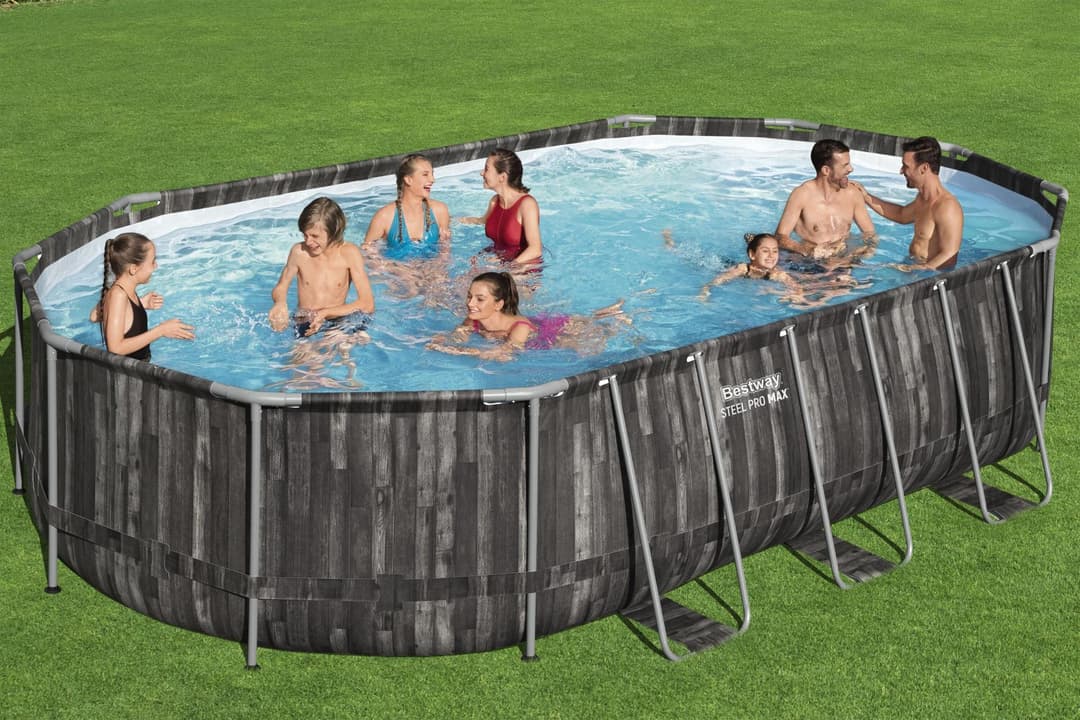 Piscine hors sol Piscine hors sol ovale Steel Pro Max 610x366x122 cm décor bois Bestway 2