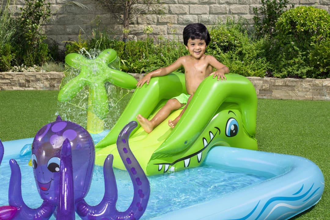 Jeux d'extérieur et trampoline Aire de jeux pataugeoire Fantastic Aquarium 239 x 206 x 86 cm avec fontaine Bestway 3