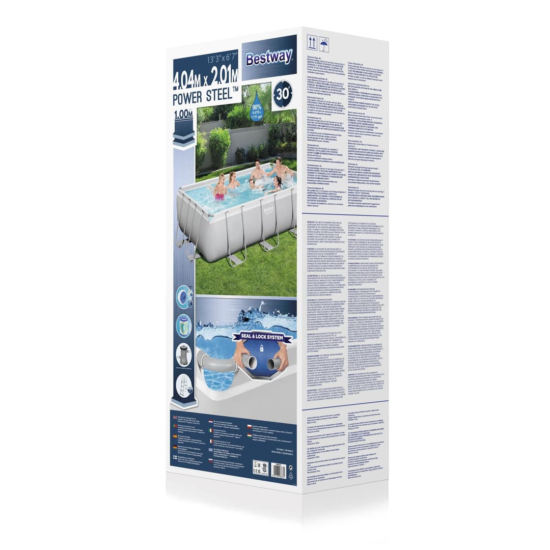 Piscine hors sol Piscine hors sol rectangle Power Steel gris clair 404x  201 x 100cm Bestway 5
