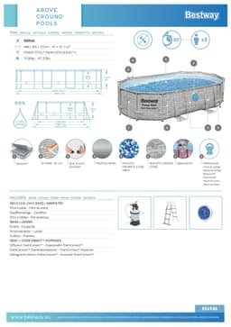 Piscine hors sol Piscine hors sol ovale Power Steel Swim Vista pierres 488x305x107cm Bestway 9