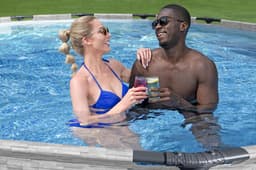 Piscine hors sol Piscine hors sol ronde Steel Pro Max 427 x 122 cm décor pierres Bestway 9