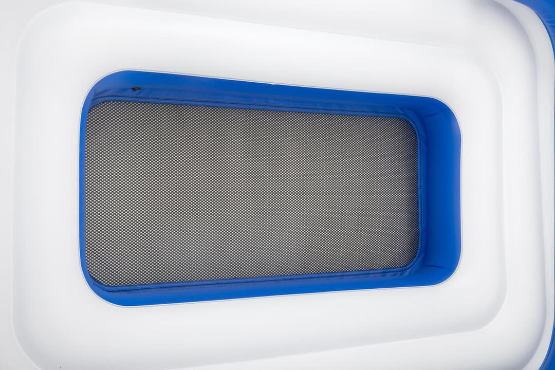 Jeux d'extérieur et trampoline Salon flottant Tropical Breeze 389 x 274 x 73 cm avec pare-soleil, 6 porte-gobelets, glacière, dossiers Bestway 4