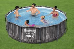 Piscine hors sol Piscine hors sol ronde 366 x 100 cm Steel Pro Max décor bois Bestway 6