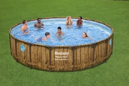 Piscine hors sol Piscine hors sol ronde Power Steel Swim Vista 549 x 122 cm motif bois Bestway 3