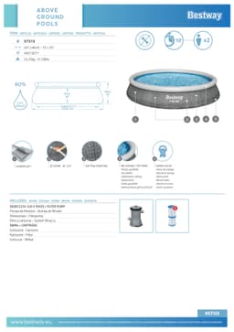 Piscine hors sol Piscine autoportante Fast Set ronde rotin 457 x 84 cm avec filtre Bestway 8