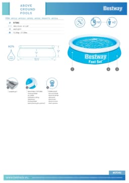 Piscine hors sol Piscine autoportante Fast Set ronde 183 x 51 cm Bestway 6