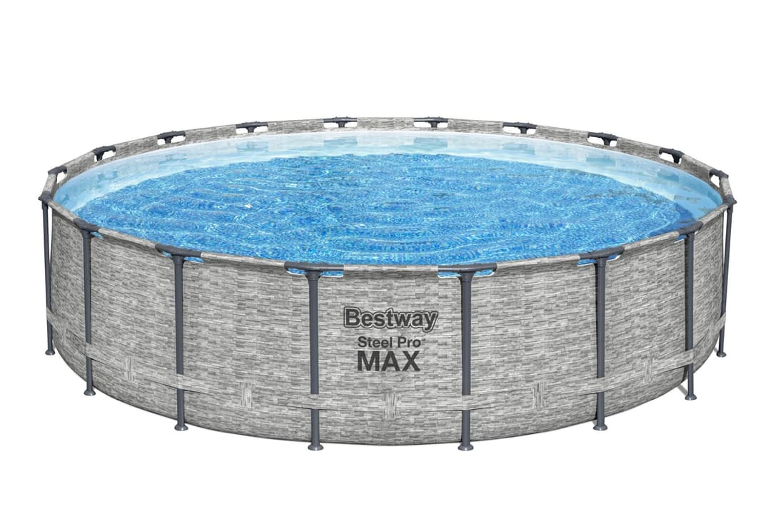 Piscine hors sol Piscine hors sol ronde Steel Pro Max 549 x 122 cm décor pierres Bestway 5