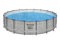 Piscine hors sol Piscine hors sol ronde Steel Pro Max 549 x 122 cm décor pierres Bestway 5