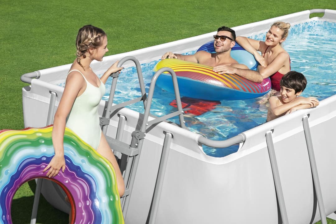 Piscine hors sol Piscine hors sol rectangle Power Steel 488 x 244 x 122 cm gris clair Bestway 5