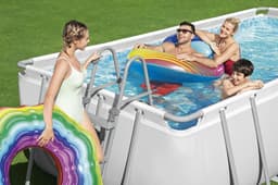 Piscine hors sol Piscine hors sol rectangle Power Steel 488 x 244 x 122 cm gris clair Bestway 5