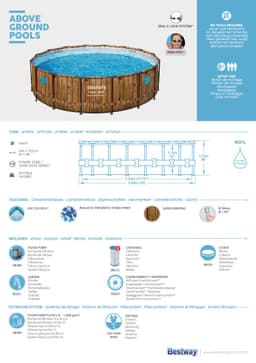 Piscine hors sol Piscine hors sol ronde Power Steel Swim Vista 549 x 122 cm motif bois Bestway 8