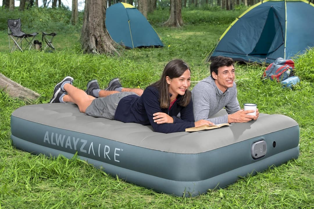 Camping et tente Matelas gonflable 2 places 203x152x36cm pompe AlwayzAire électrique gris Bestway 5