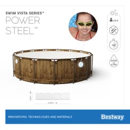 Piscine hors sol Piscine hors sol ronde Power Steel Swim Vista 549 x 122 cm motif bois Bestway 9