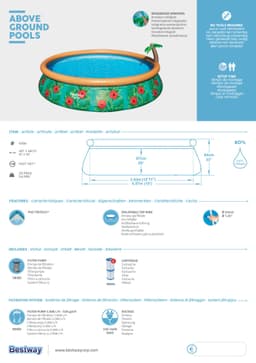 Piscine hors sol Piscine autoportante Fast Set ronde 457 x 84 cm avec filtration Bestway 9