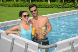 Piscine hors sol Piscine hors sol rectangle Power Steel gris clair 640 x 274 x 132 cm Bestway 4