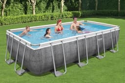Piscine hors sol Piscine hors sol rectangle Power Steel 549 x 274 x 122 cm rotin gris Bestway 3