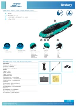 Bateaux, paddle et kayak Kayak gonflable Hydro-Force™ Ventura Elite X1 280 x 86 cm 1 personne, pagaie, pompe Bestway 8