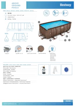Piscine hors sol Piscine hors sol rectangle Power Steel 412 x 201 x 122 cm rotin marron Bestway 6