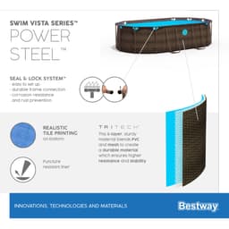 Piscine hors sol Piscine hors sol ovale Power Steel Swim Vista rotin 488 x 305 x 107cm Bestway 8