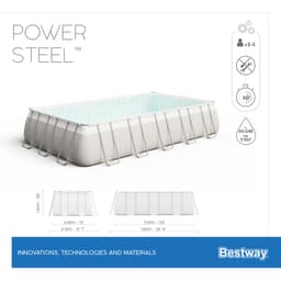 Piscine hors sol Piscine hors sol rectangle Power Steel 732 x 366 x 132 cm gris clair Bestway 7