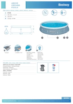 Piscine hors sol Piscine autoportante ronde 396 x 84 cm Fast Set avec pompe Bestway 7