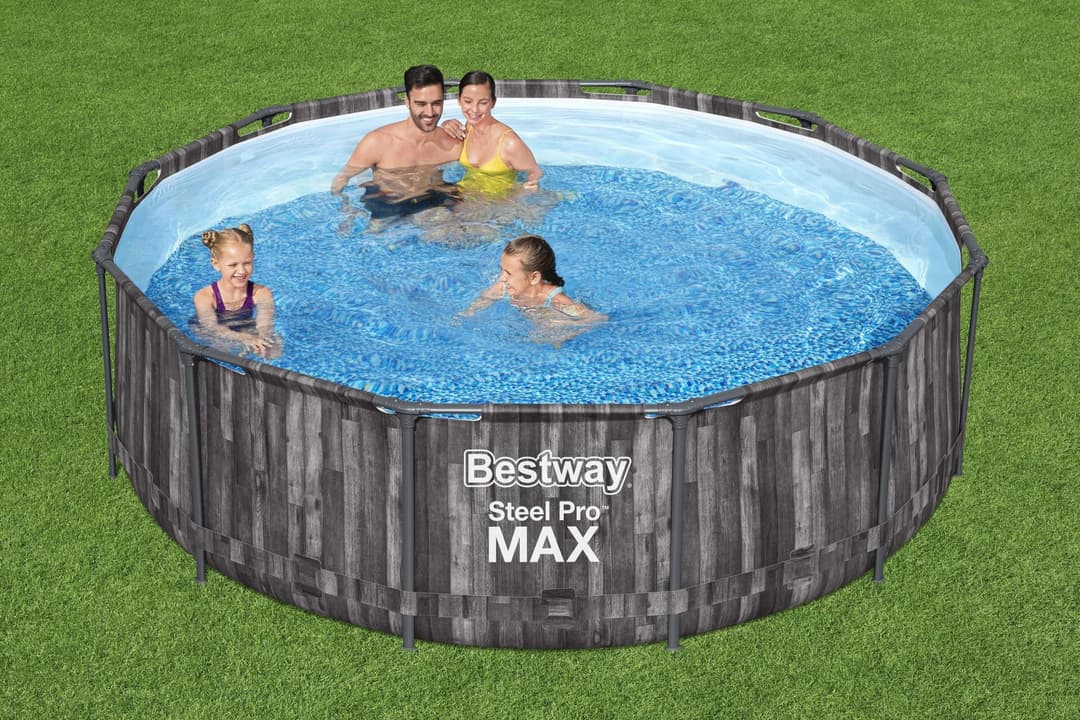 Piscine hors sol Piscine hors sol ronde Steel Pro Max 366 x 100 cm décor bois Bestway 2