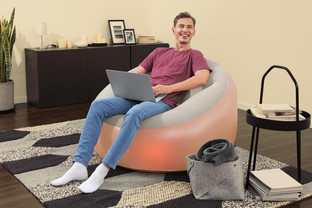 Matelas et mobilier gonflable Fauteuil gonflable à LED Inflate-A-Chair 102 x 97 x 71 cm Bestway 5