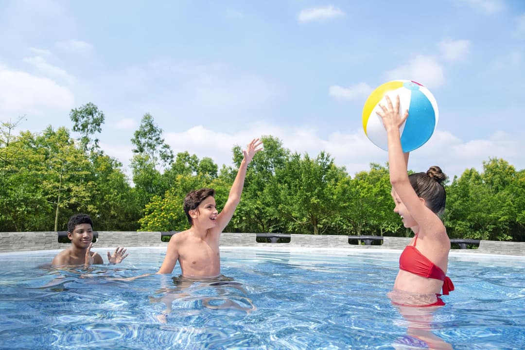 Piscine hors sol Piscine hors sol ronde Steel Pro Max 549 x 122 cm décor pierres Bestway 3