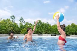 Piscine hors sol Piscine hors sol ronde Steel Pro Max 549 x 122 cm décor pierres Bestway 3