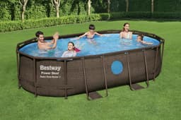 Piscine hors sol Piscine hors sol ovale Power Steel Swim Vista rotin 427 x 250 x 100cm Bestway 2